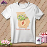 MyDesigns Physical Item S / White Stitchin' in Georgia ~ Relaxed Fit Tee