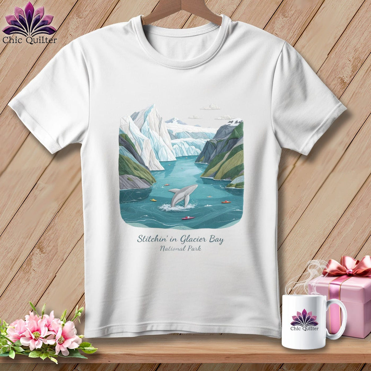 MyDesigns Physical Item S / White Stitchin' in Glacier Bay National Park and Preserve ~ Relaxed Fit Tee