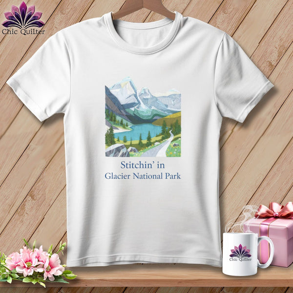 MyDesigns Physical Item S / White Stitchin' in Glacier National Park ~ Relaxed Fit Tee