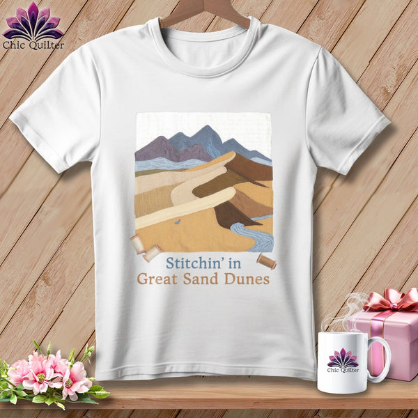 MyDesigns Physical Item S / White Stitchin' in Great Sand Dunes National Park and Preserve ~ Relaxed Fit Tee