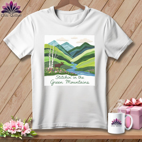 MyDesigns Physical Item S / White Stitchin' in Green Mountains ~ Relaxed Fit Tee