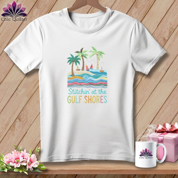 MyDesigns Physical Item S / White Stitchin' in Gulf Shores ~ Relaxed Fit Tee