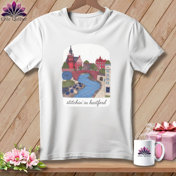MyDesigns Physical Item S / White Stitchin' in Hartford ~ Relaxed Fit Tee