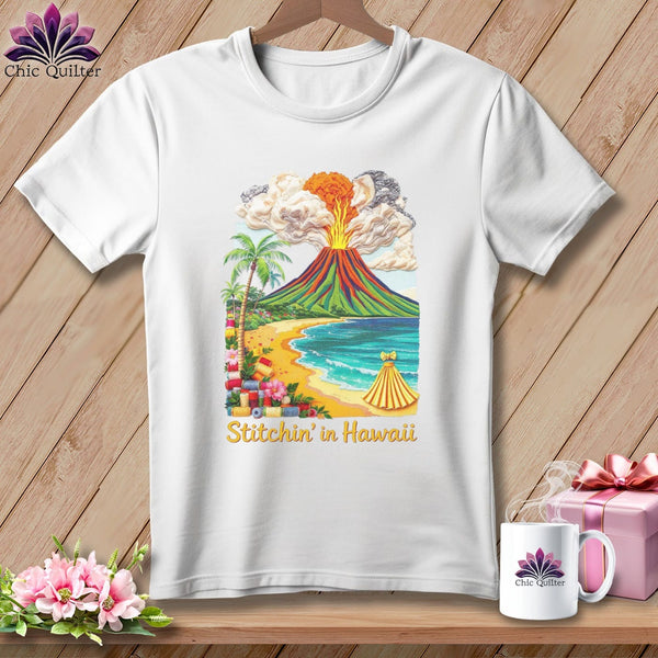 MyDesigns Physical Item S / White Stitchin' in Hawaii ~ Relaxed Fit Tee