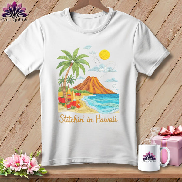 MyDesigns Physical Item S / White Stitchin' in Hawaii ~ Relaxed Fit Tee
