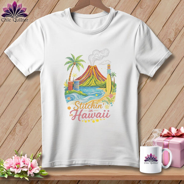 MyDesigns Physical Item S / White Stitchin' in Hawaii ~ Relaxed Fit Tee