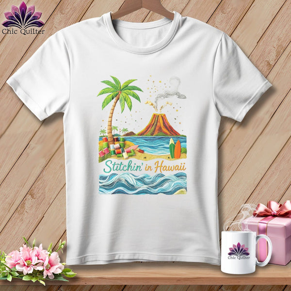 MyDesigns Physical Item S / White Stitchin' in Hawaii ~ Relaxed Fit Tee