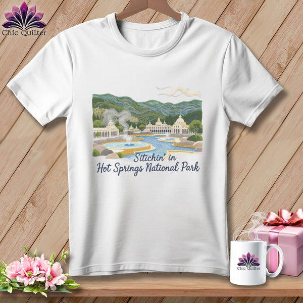 MyDesigns Physical Item S / White Stitchin' in Hot Springs National Park ~ Relaxed Fit Tee