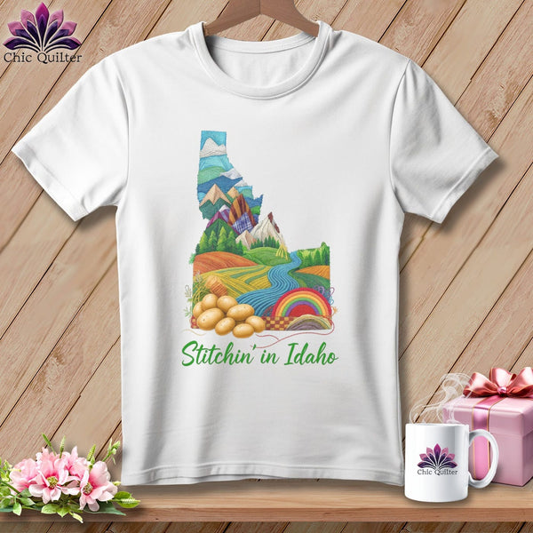 MyDesigns Physical Item S / White Stitchin' in Idaho ~ Relaxed Fit Tee