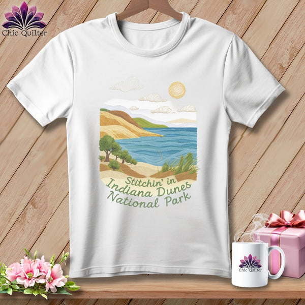 MyDesigns Physical Item S / White Stitchin' in Indiana Dunes National Park ~ Relaxed Fit Tee