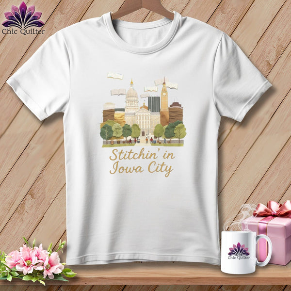 MyDesigns Physical Item S / White Stitchin' in Iowa City ~ Relaxed Fit Tee