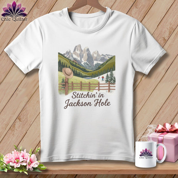 MyDesigns Physical Item S / White Stitchin' in Jackson Hole ~ Relaxed Fit Tee