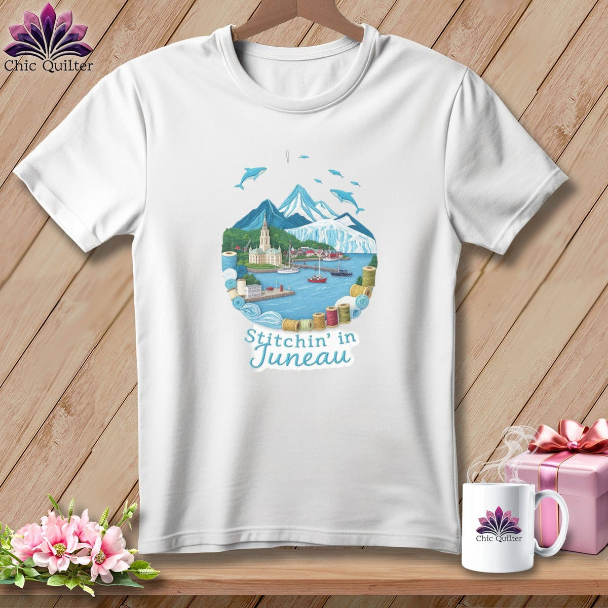 MyDesigns Physical Item S / White Stitchin' in Juneau ~ Relaxed Fit Tee