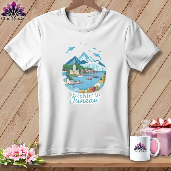 MyDesigns Physical Item S / White Stitchin' in Juneau ~ Relaxed Fit Tee