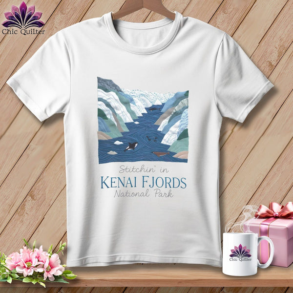 MyDesigns Physical Item S / White Stitchin' in Kenai Fjords National Park ~ Relaxed Fit Tee