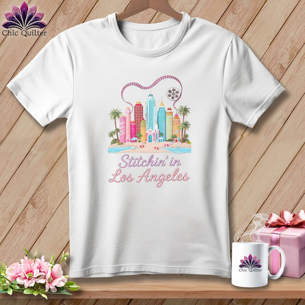 MyDesigns Physical Item S / White Stitchin' in Los Angeles ~ Relaxed Fit Tee