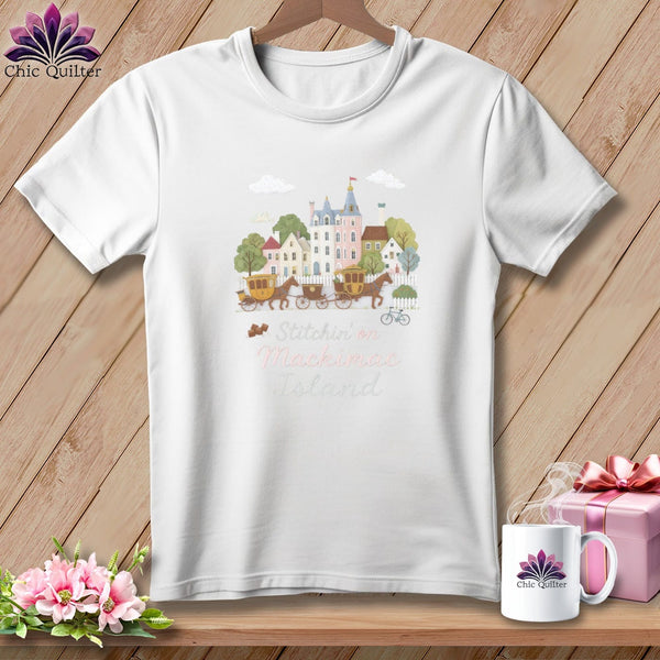 MyDesigns Physical Item S / White Stitchin' in Mackinac Island ~ Relaxed Fit Tee