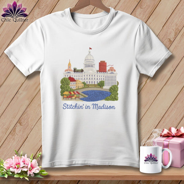 MyDesigns Physical Item S / White Stitchin' in Madison ~ Relaxed Fit Tee