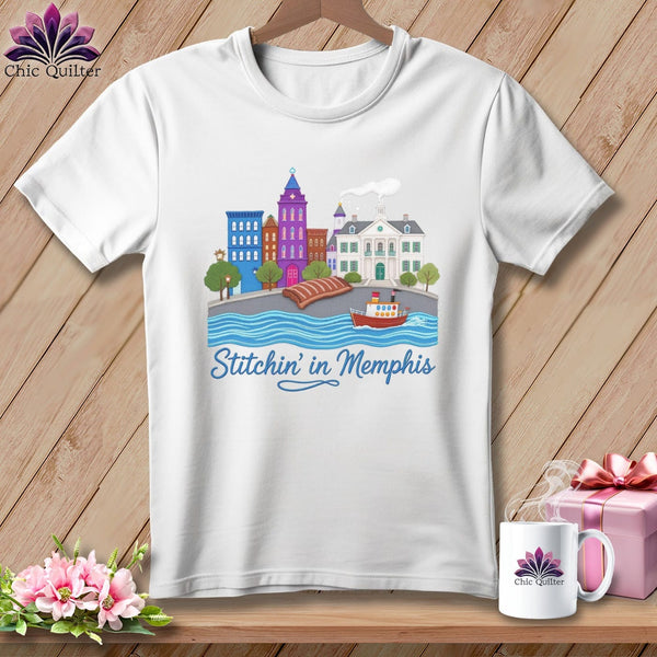 MyDesigns Physical Item S / White Stitchin' in Memphis ~ Relaxed Fit Tee