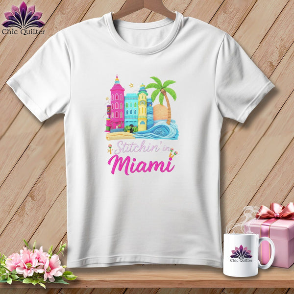 MyDesigns Physical Item S / White Stitchin' in Miami ~ Relaxed Fit Tee