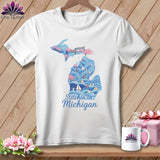 MyDesigns Physical Item S / White Stitchin' in Michigan ~ Relaxed Fit Tee