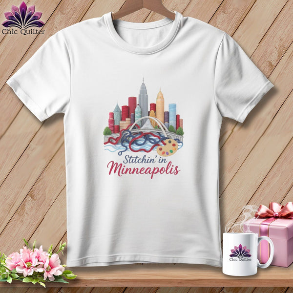 MyDesigns Physical Item S / White Stitchin' in Minneapolis ~ Relaxed Fit Tee
