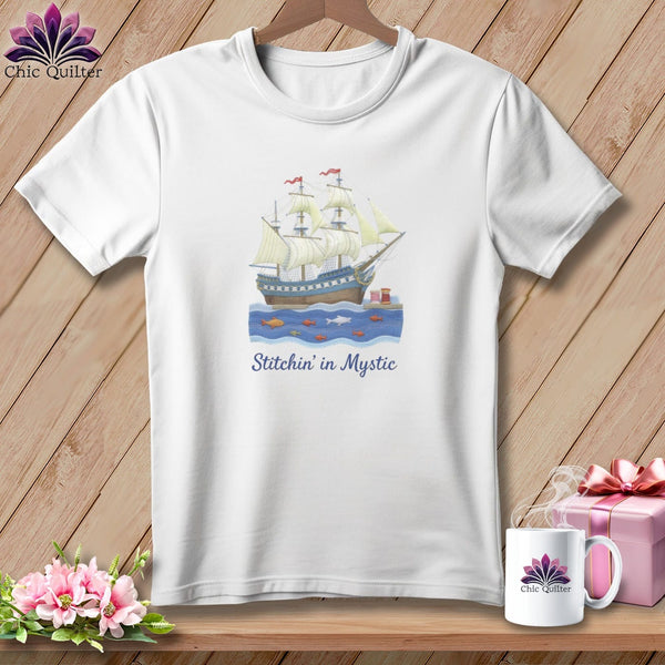 MyDesigns Physical Item S / White Stitchin' in Mystic ~ Relaxed Fit Tee