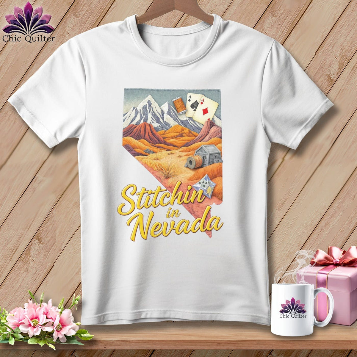 MyDesigns Physical Item S / White Stitchin' in Nevada ~ Relaxed Fit Tee