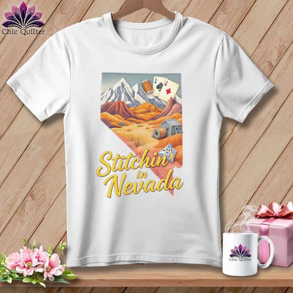 MyDesigns Physical Item S / White Stitchin' in Nevada ~ Relaxed Fit Tee