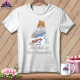 MyDesigns Physical Item S / White Stitchin' in New Hampshire ~ Relaxed Fit Tee