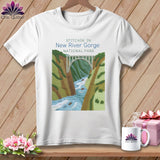 MyDesigns Physical Item S / White Stitchin' in New River Gorge National Park and Preserve ~ Relaxed Fit Tee