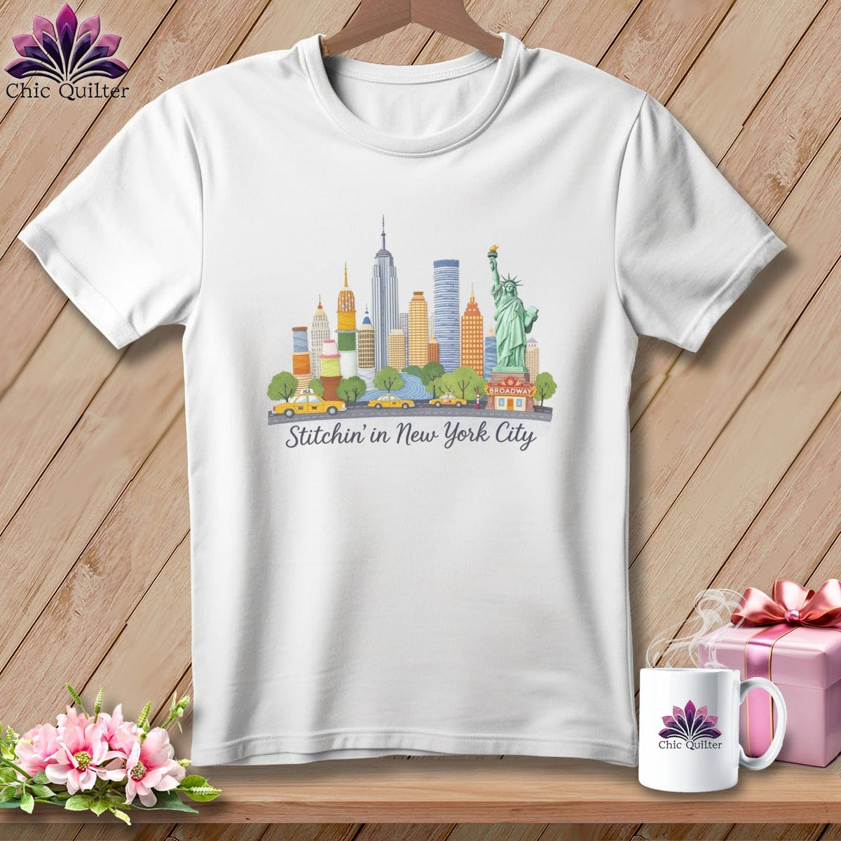 MyDesigns Physical Item S / White Stitchin' in New York City ~ Relaxed Fit Tee