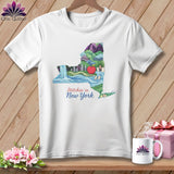 MyDesigns Physical Item S / White Stitchin' in New York ~ Relaxed Fit Tee
