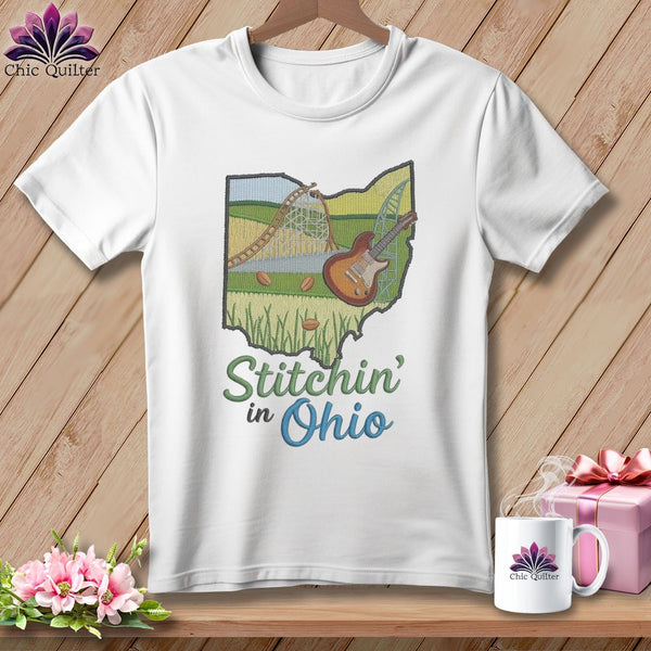 MyDesigns Physical Item S / White Stitchin' in Ohio ~ Relaxed Fit Tee
