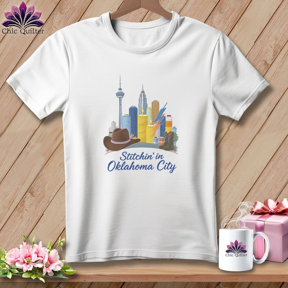 MyDesigns Physical Item S / White Stitchin' in Oklahoma City ~ Relaxed Fit Tee