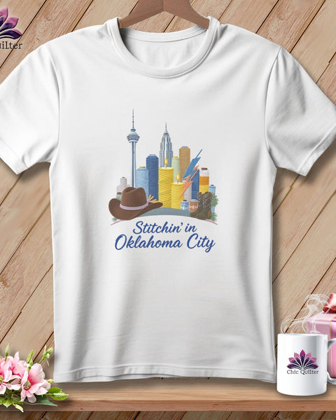 MyDesigns Physical Item S / White Stitchin' in Oklahoma City ~ Relaxed Fit Tee