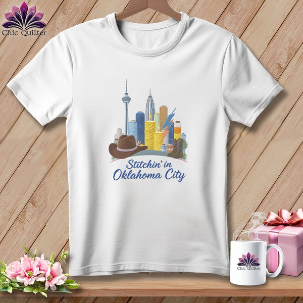 MyDesigns Physical Item S / White Stitchin' in Oklahoma City ~ Relaxed Fit Tee