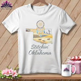 MyDesigns Physical Item S / White Stitchin' in Oklahoma ~ Relaxed Fit Tee