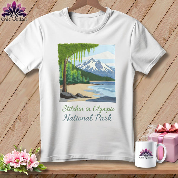MyDesigns Physical Item S / White Stitchin' in Olympic National Park ~ Relaxed Fit Tee