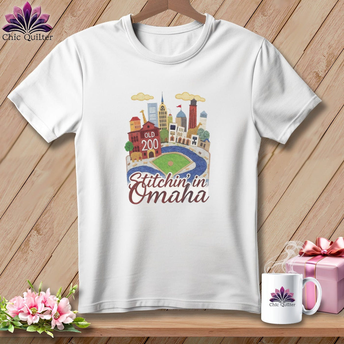MyDesigns Physical Item S / White Stitchin' in Omaha ~ Relaxed Fit Tee