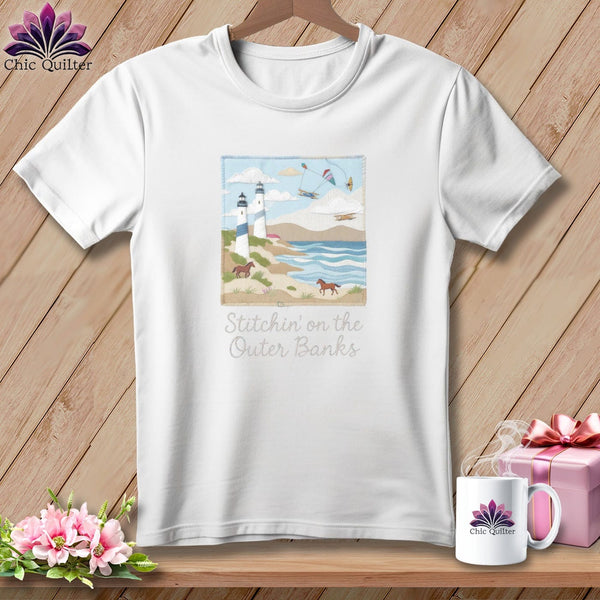 MyDesigns Physical Item S / White Stitchin' in Outer Banks ~ Relaxed Fit Tee