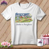 MyDesigns Physical Item S / White Stitchin' in Pennsylvania ~ Relaxed Fit Tee