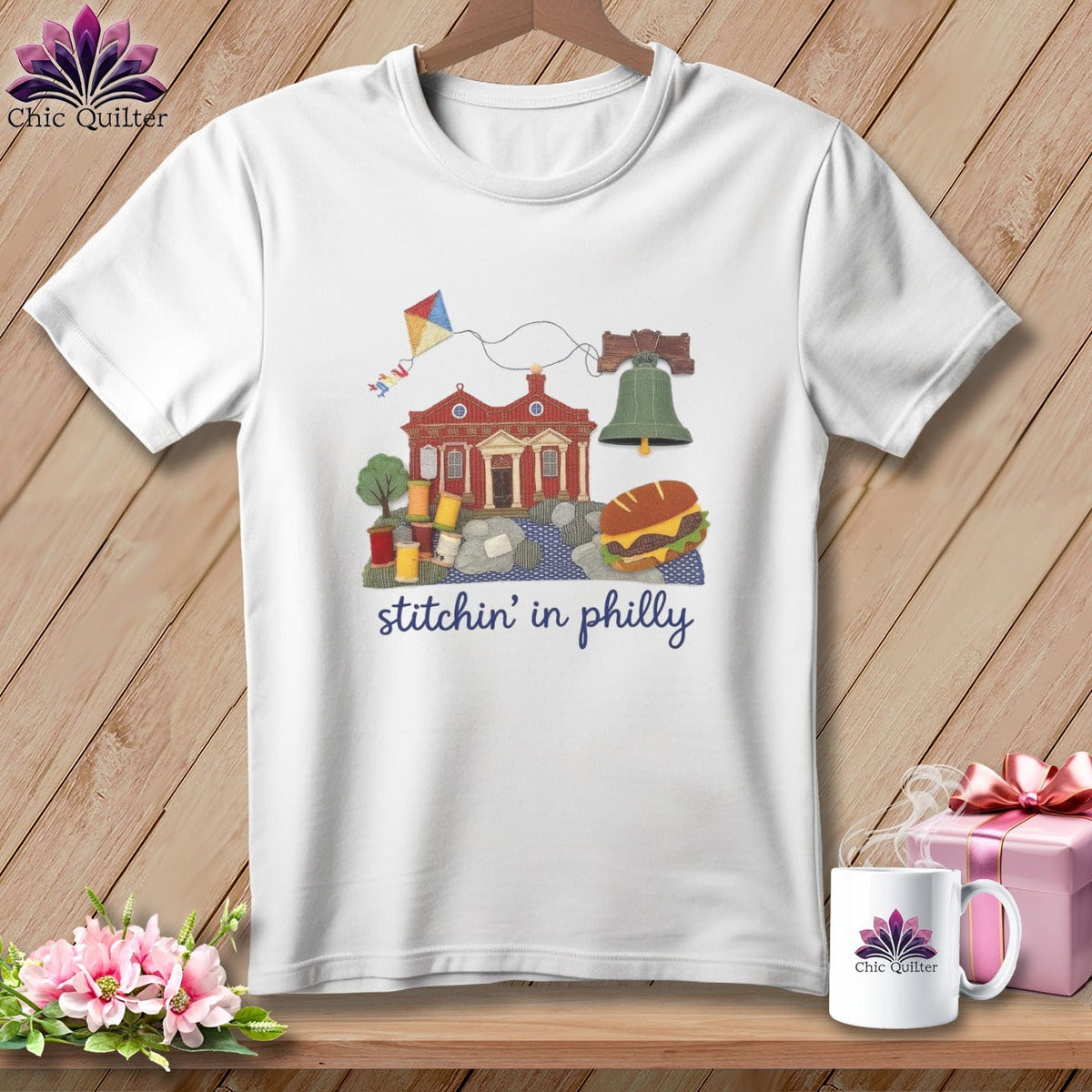 MyDesigns Physical Item S / White Stitchin' in Philadelphia ~ Relaxed Fit Tee