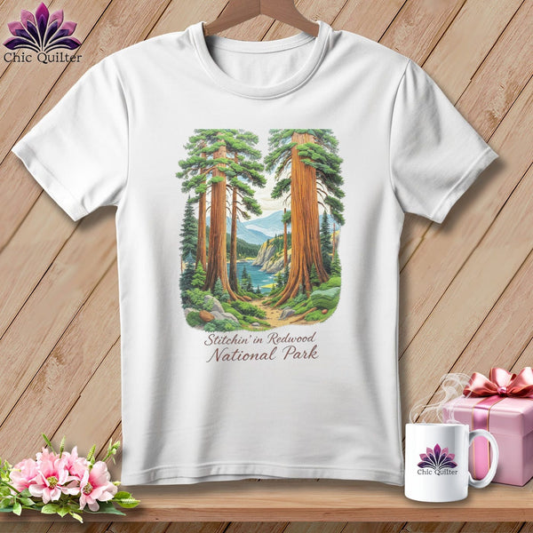 MyDesigns Physical Item S / White Stitchin' in Redwood National Park ~ Relaxed Fit Tee
