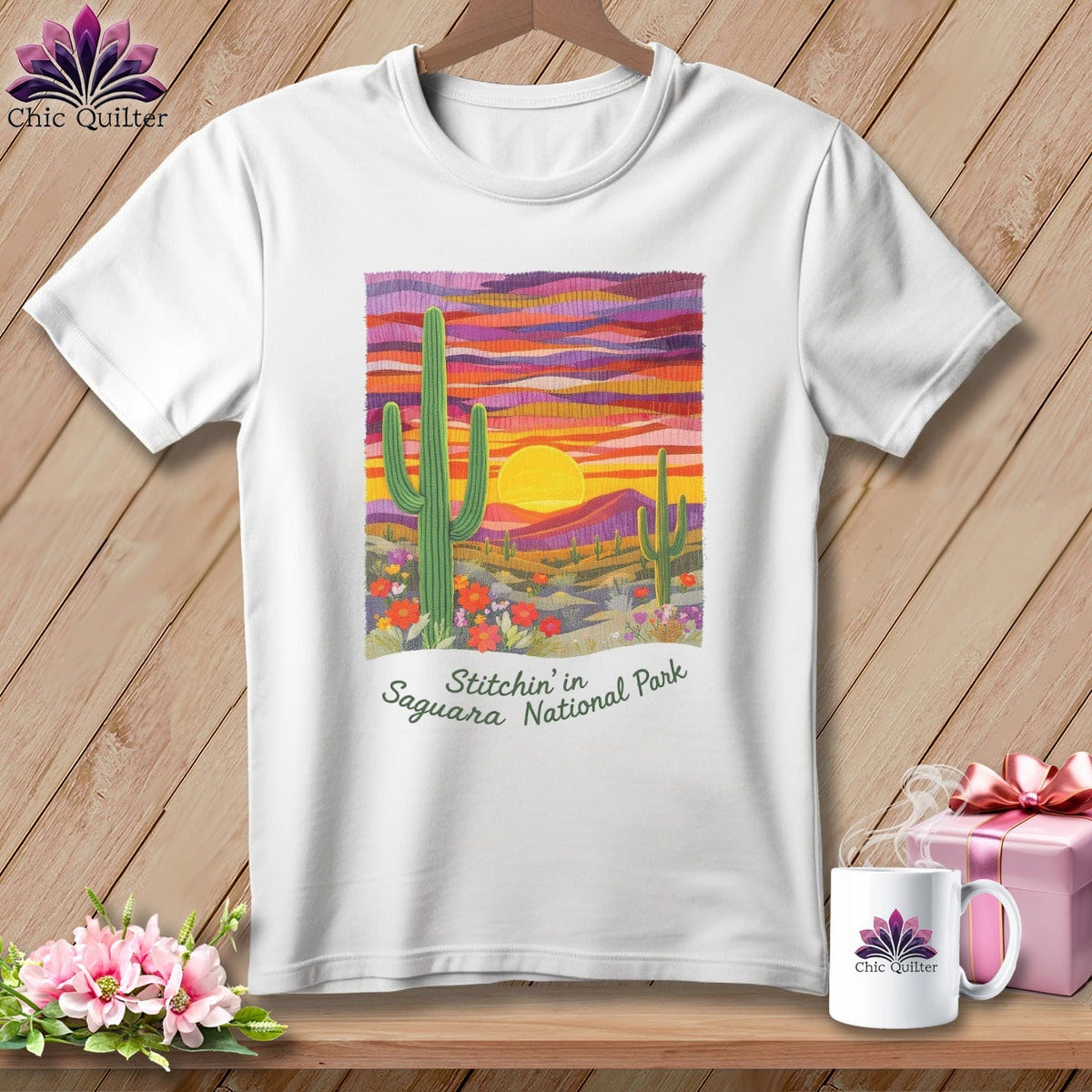 MyDesigns Physical Item S / White Stitchin' in Saguaro National Park ~ Relaxed Fit Tee