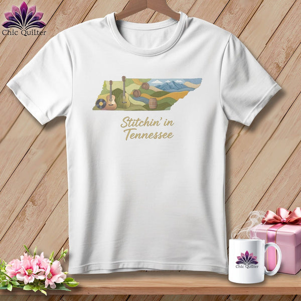 MyDesigns Physical Item S / White Stitchin' in Tennessee ~ Relaxed Fit Tee