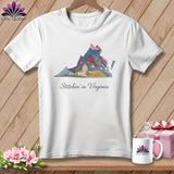 MyDesigns Physical Item S / White Stitchin' in Virginia ~ Relaxed Fit Tee
