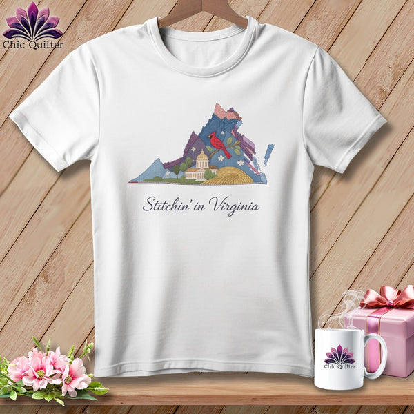 MyDesigns Physical Item S / White Stitchin' in Virginia ~ Relaxed Fit Tee