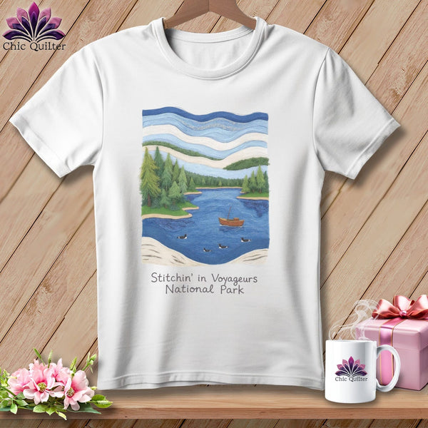 MyDesigns Physical Item S / White Stitchin' in Voyageurs National Park ~ Relaxed Fit Tee