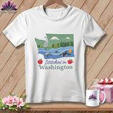 MyDesigns Physical Item S / White Stitchin' in Washington ~ Relaxed Fit Tee